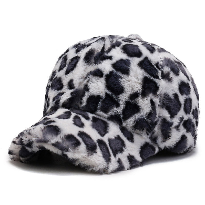 Cappellino da baseball in pile con stampa leopardata per tutte le stagioni