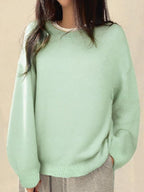 Womens Oversize Comfort Sweater Light Green