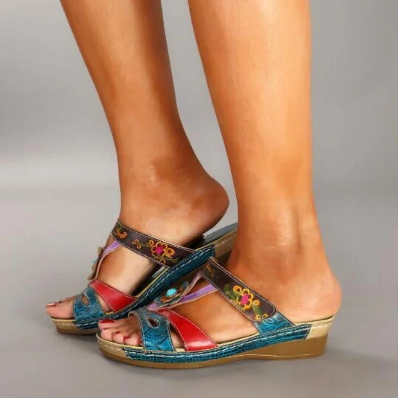 Women's Lightweight Orthopedic Sandals with Unique Handmade Prints-MODAUTLET