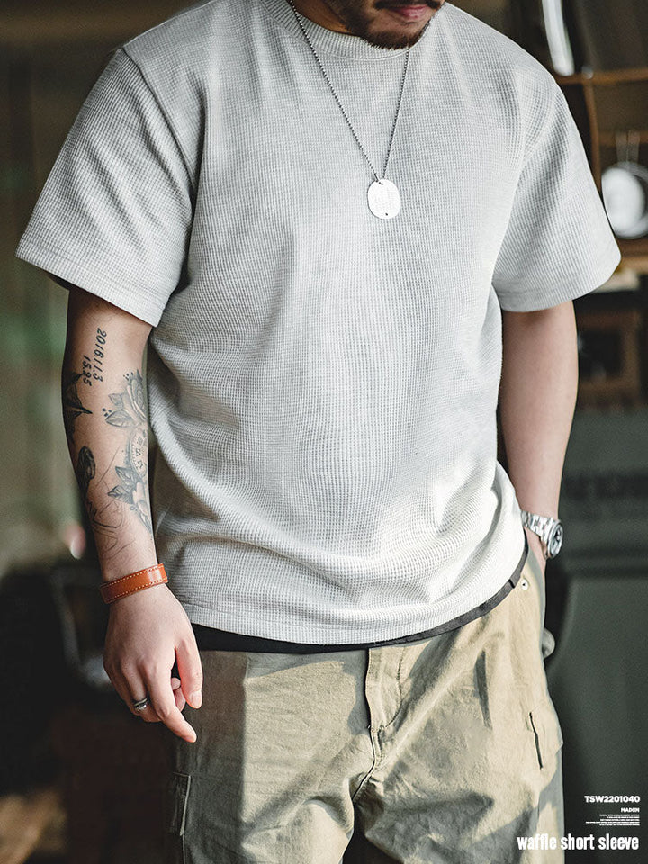 Men's Short Sleeve Waffle-Knit T-Shirt
