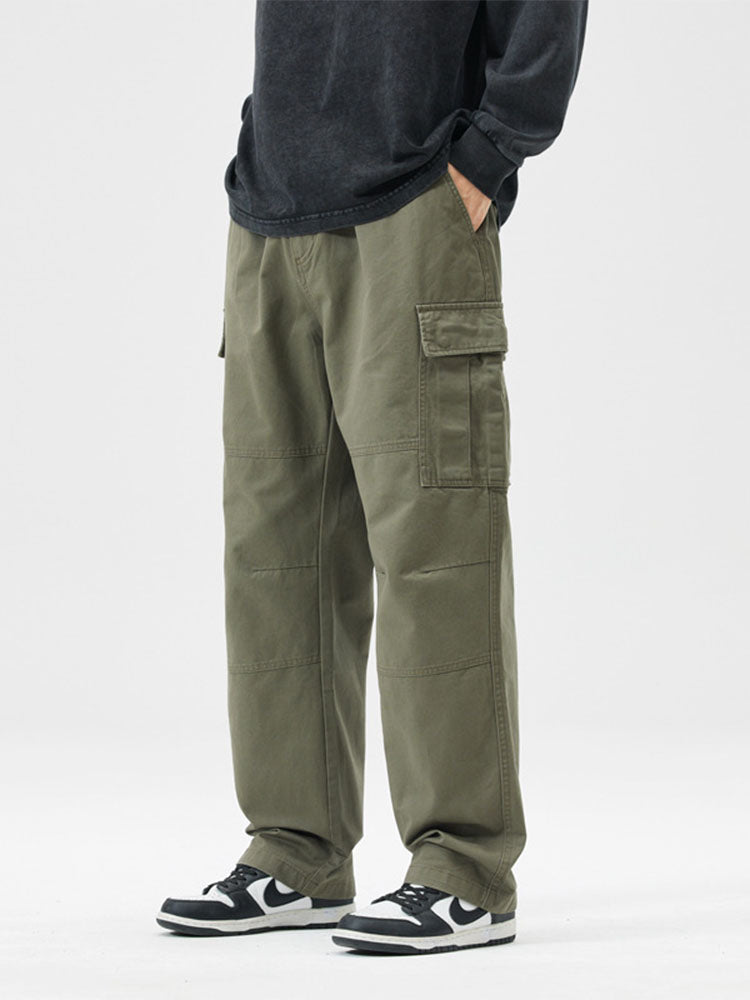 Men's Casual Loose-Fit Cotton Cargo Pants