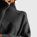 Womens Geometric Turtleneck Sweater