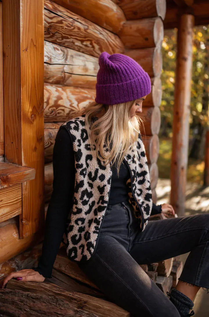 Colete com padrão de leopardo para mulher