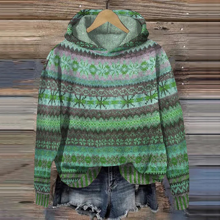 Tovira | Sudadera con capucha retro étnica para mujer