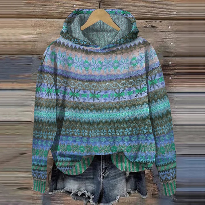 Tovira | Sudadera con capucha retro étnica para mujer