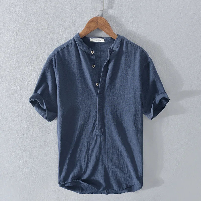 Eli | Men's Casual Summer Shirt Navy Blue