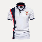 Men’s Premium Polo Shirt - Stylish & Comfortable White Navy Red