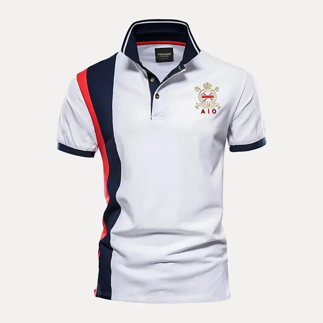 Men’s Premium Polo Shirt - Stylish & Comfortable White Navy Red