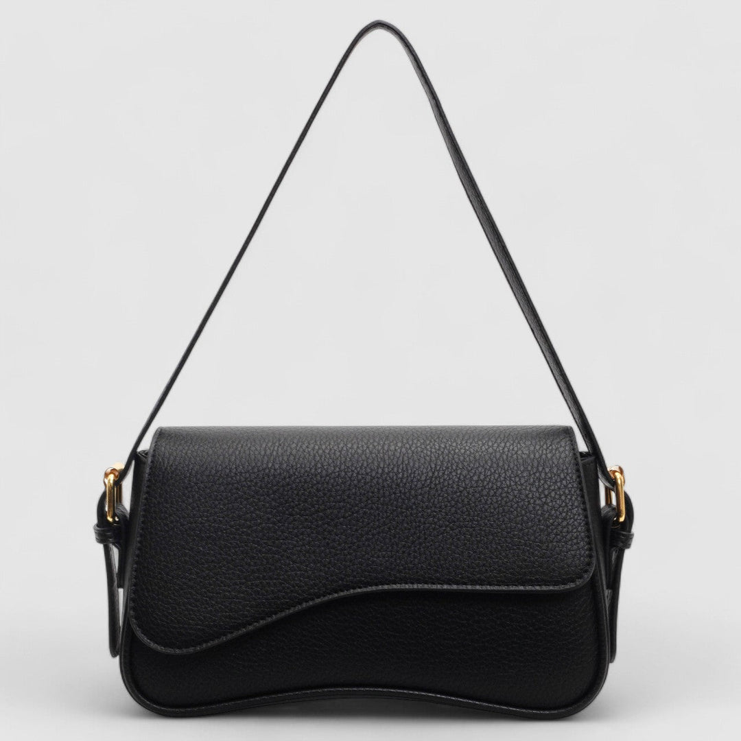 Abbie | Women's Sculptural Flap Handbag Black
