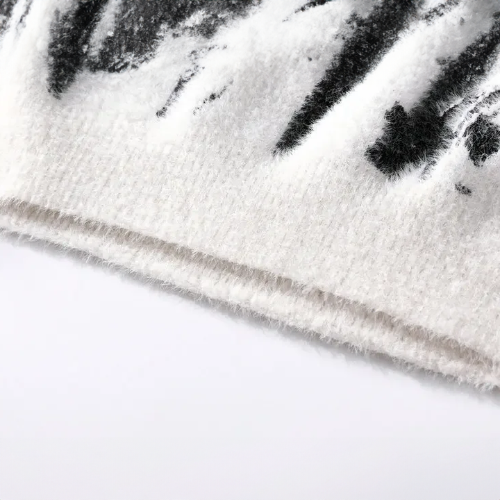Abstract Pattern Knit Sweater - Cozy Winter Essential