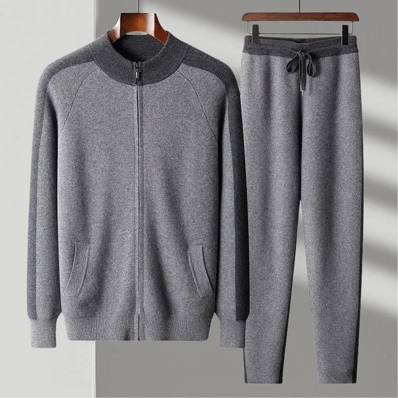 Wool Full-Zip Jacket Set
