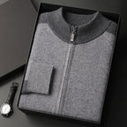 Wool Full-Zip Jacket Set Gray