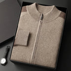 Wool Full-Zip Jacket Set Tan