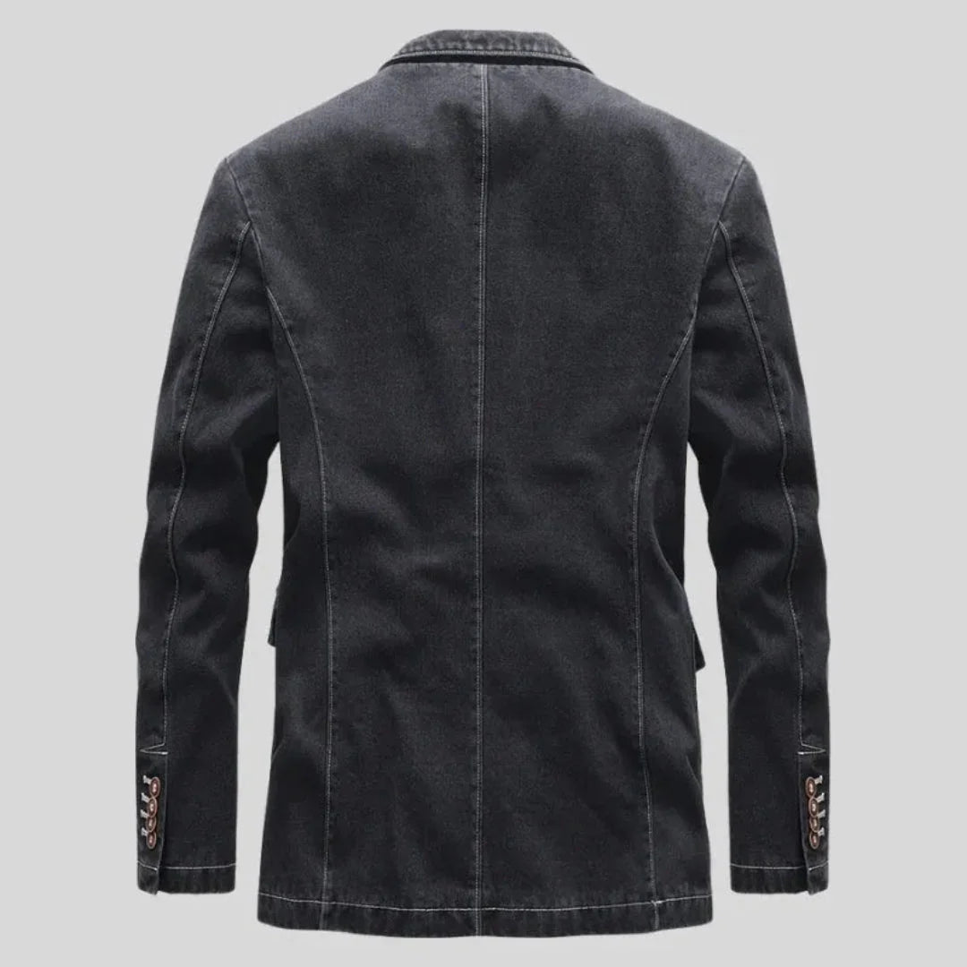 Rugged Denim Blazer for Men-MODAUTLET