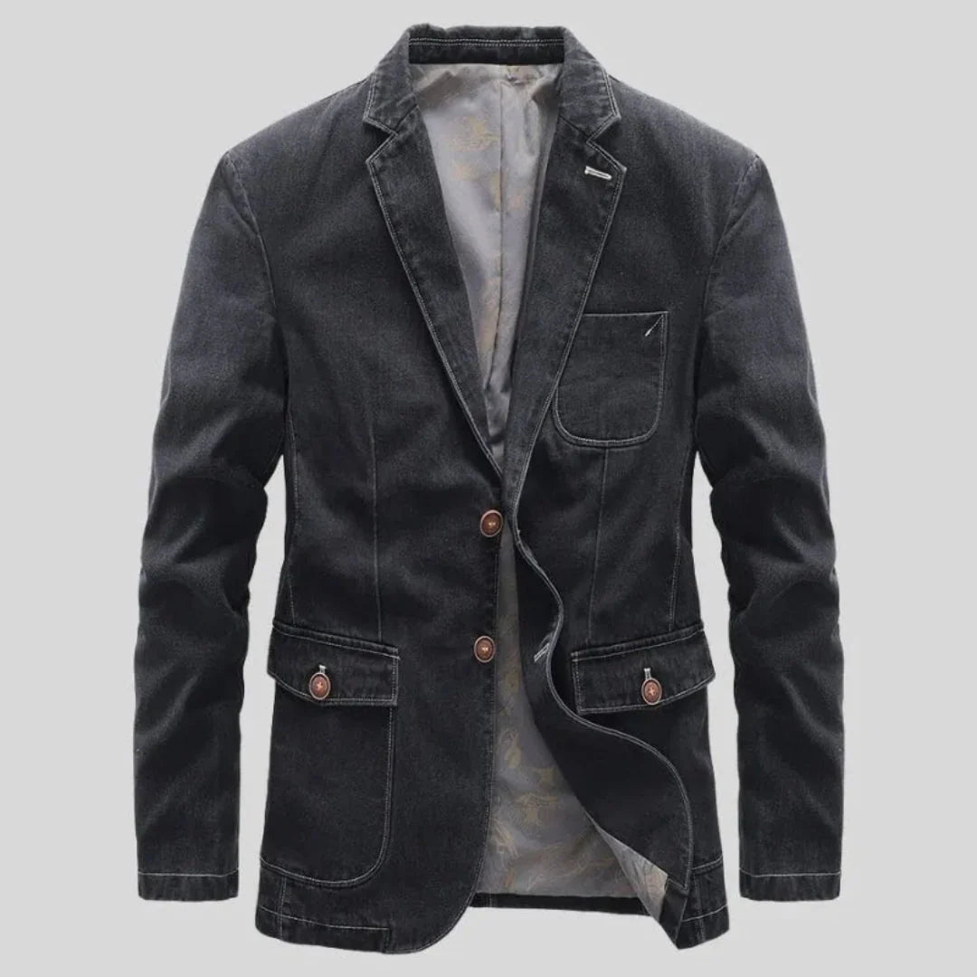 Rugged Denim Blazer for Men-MODAUTLET