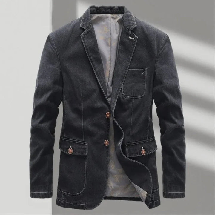 Rugged Denim Blazer for Men-MODAUTLET