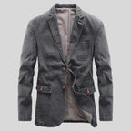 Rugged Denim Blazer for Men Gray