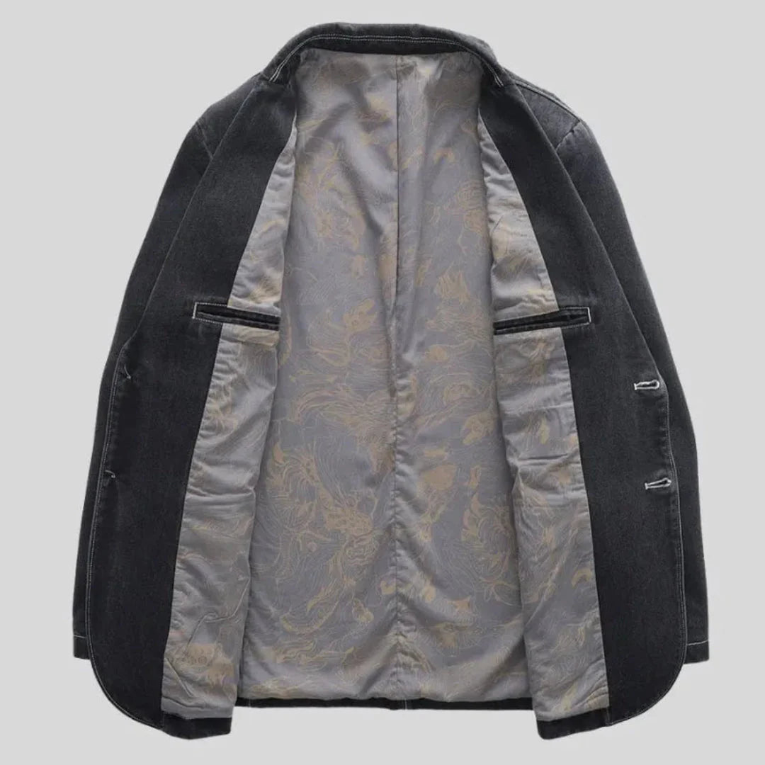 Rugged Denim Blazer for Men-MODAUTLET