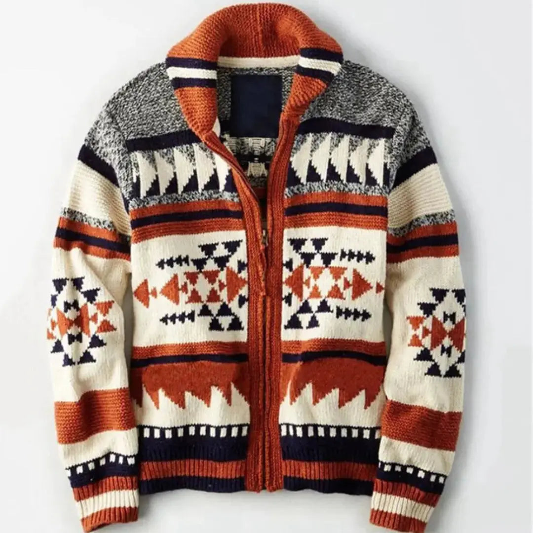 Jacquard Knit Cardigan