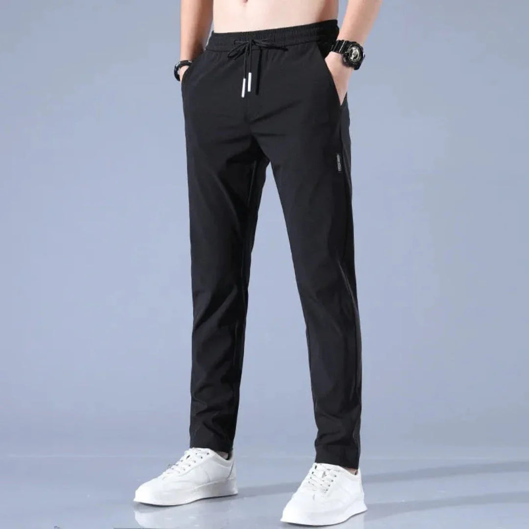 Drawstring Straight Leg Jogger Pants for Comfort and Style Black
