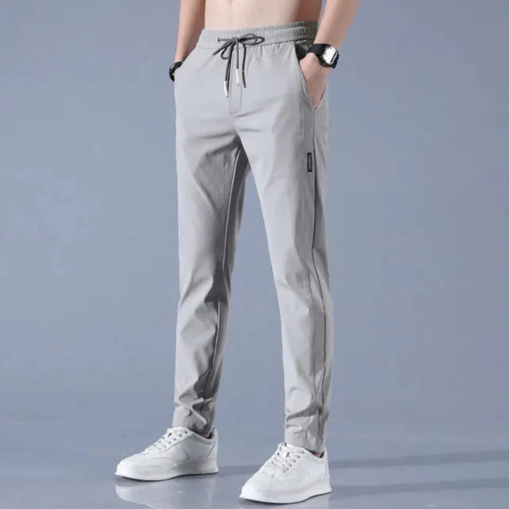 Drawstring Straight Leg Jogger Pants for Comfort and Style Gray