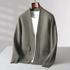 Virgin Wool Cardigan for Men Green