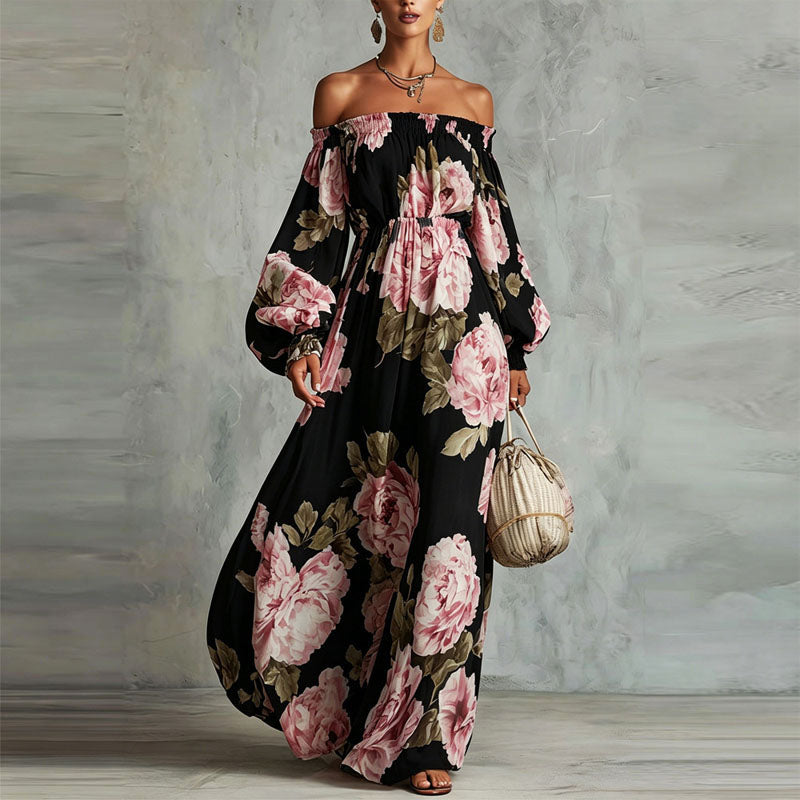Alivia | Women's Off-Shoulder Floral Maxi Dress-MODAUTLET
