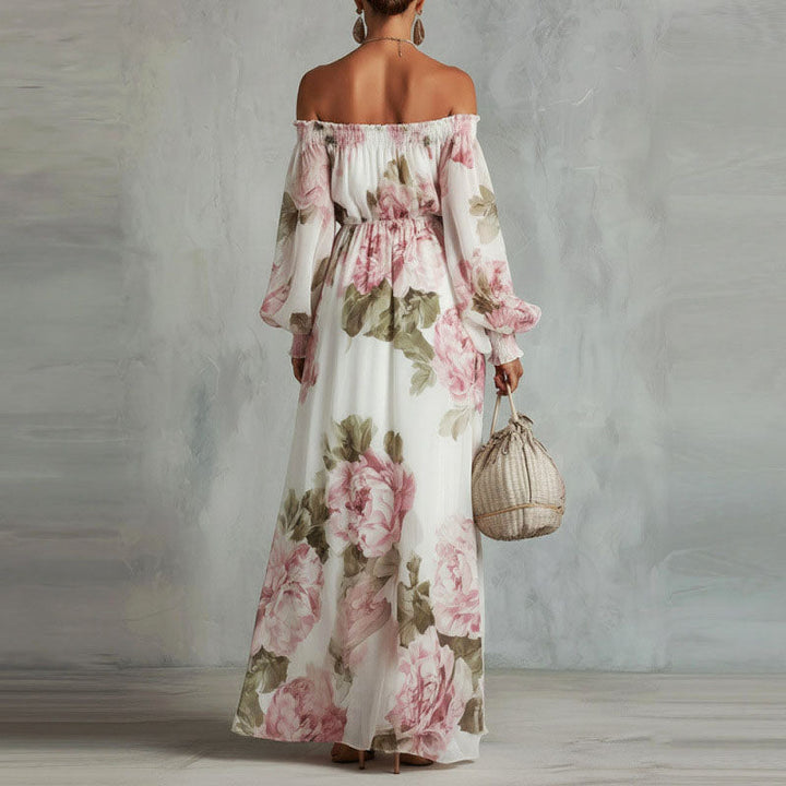 Alivia | Women's Off-Shoulder Floral Maxi Dress-MODAUTLET