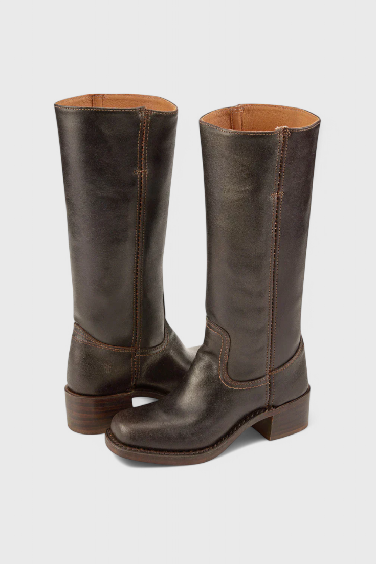 All Season PU Leather Boots Modern Classic Comfort Fit Dark Brown