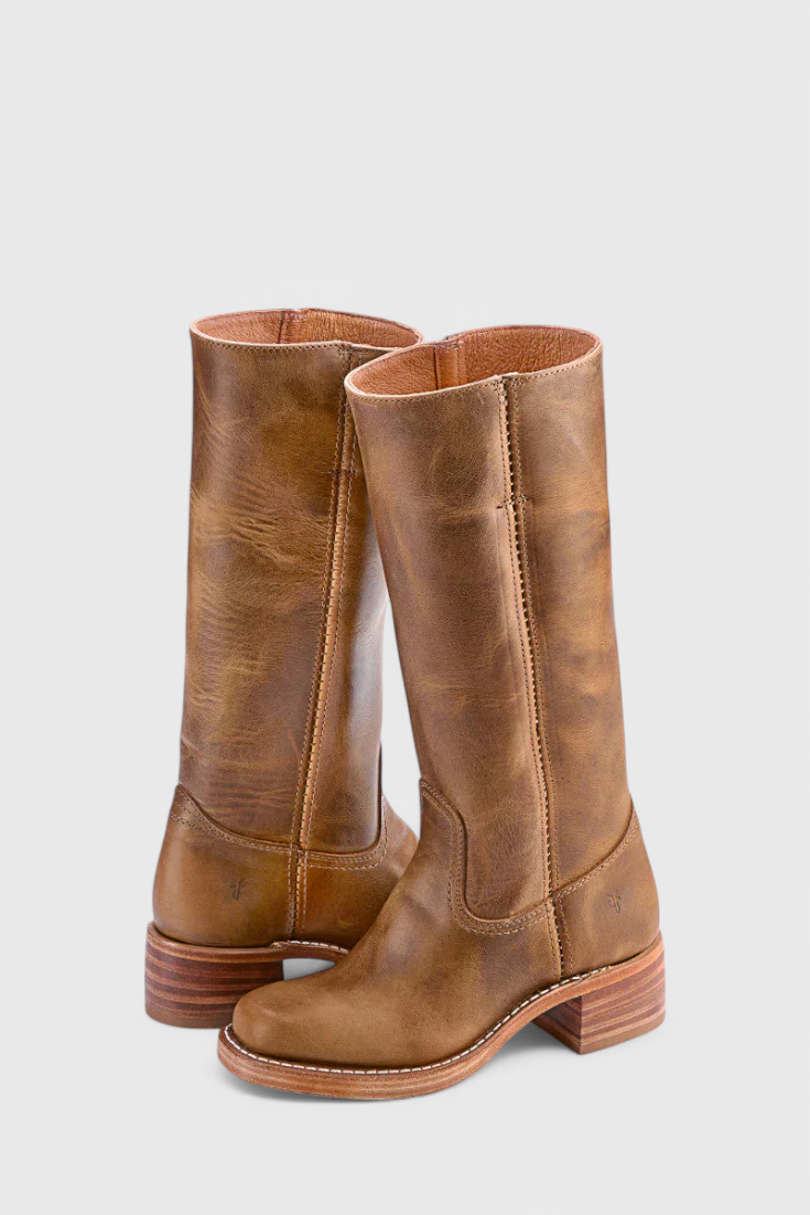 All Season PU Leather Boots Modern Classic Comfort Fit Light Brown