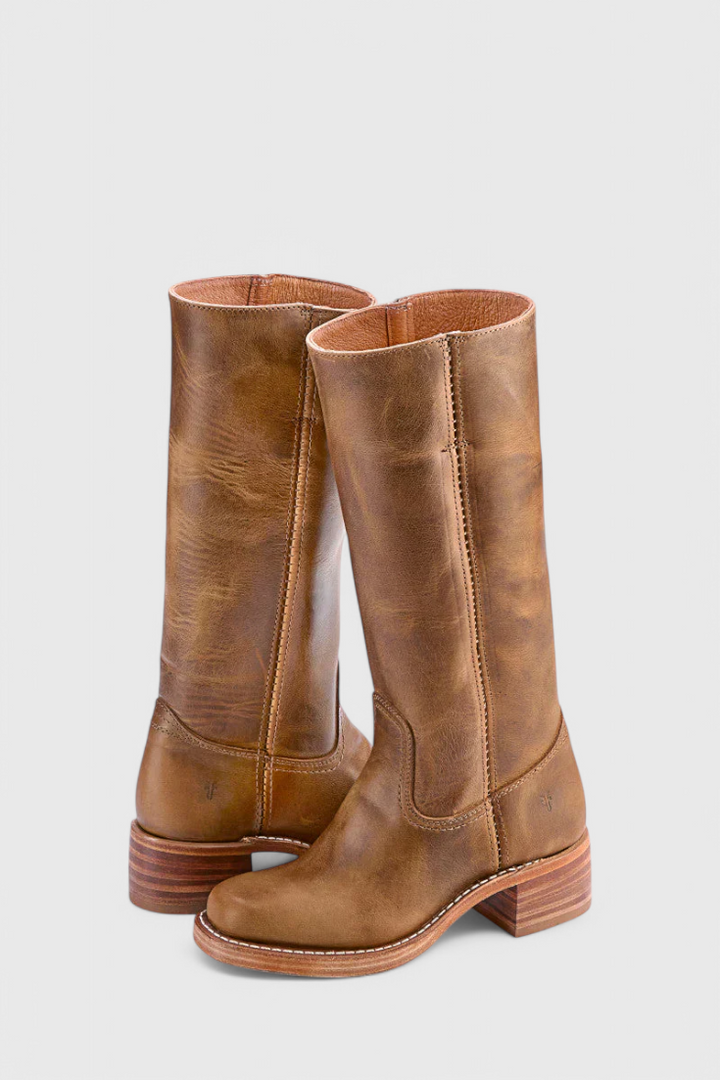All Season PU Leather Boots Modern Classic Comfort Fit Light Brown