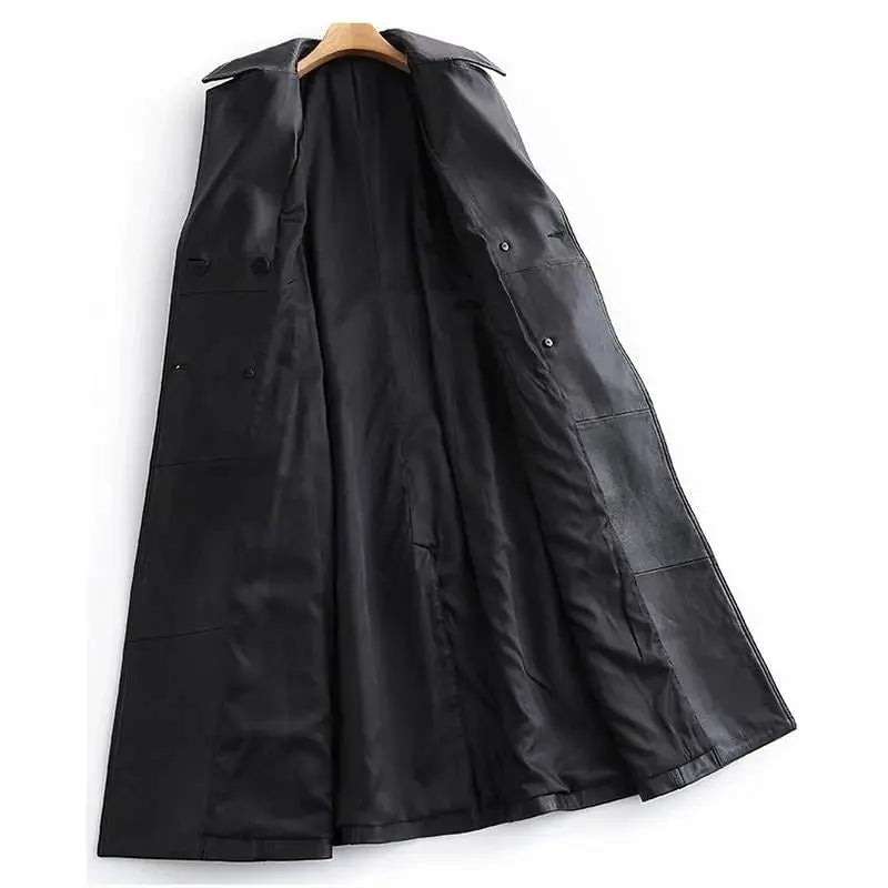 Allure Leather Long Coat for Women