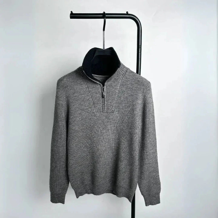 Alpine Quarter-Zip Sweater for Men Gray