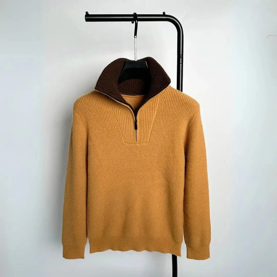 Alpine Quarter-Zip Sweater for Men Yellow