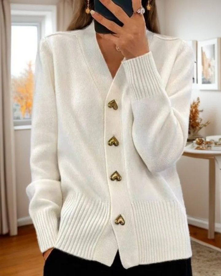 Liora | Women's Heart Button Knit Cardigan