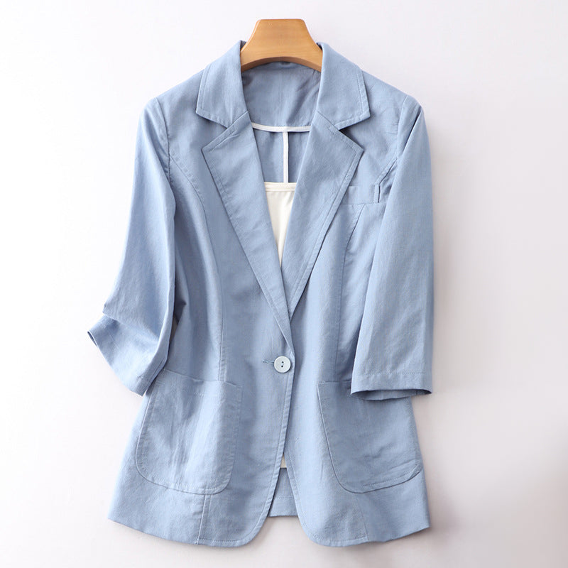 Linen Blazer for Effortless Style-MODAUTLET