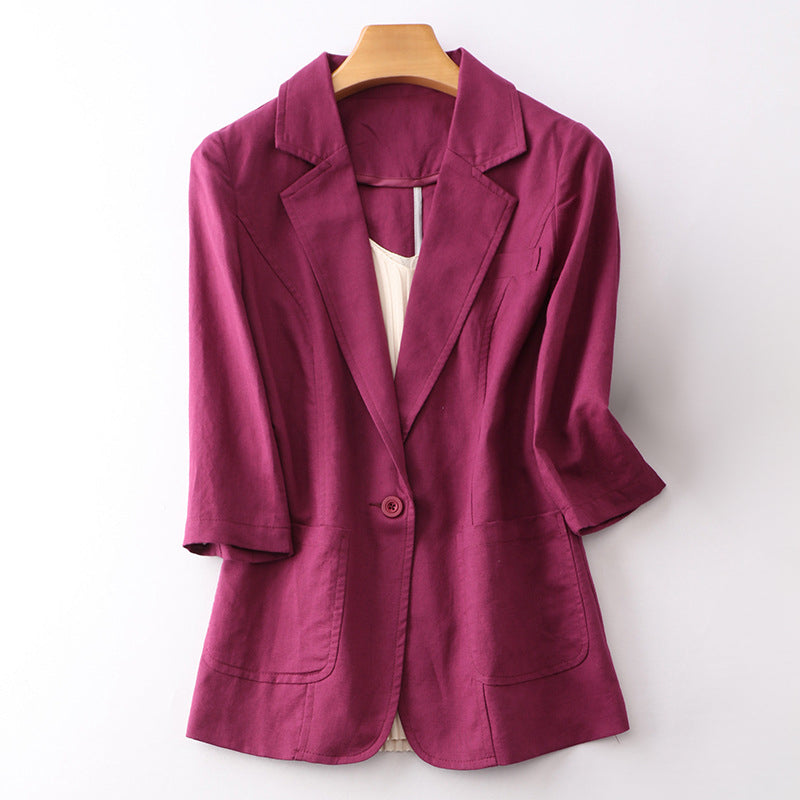 Linen Blazer for Effortless Style Pink