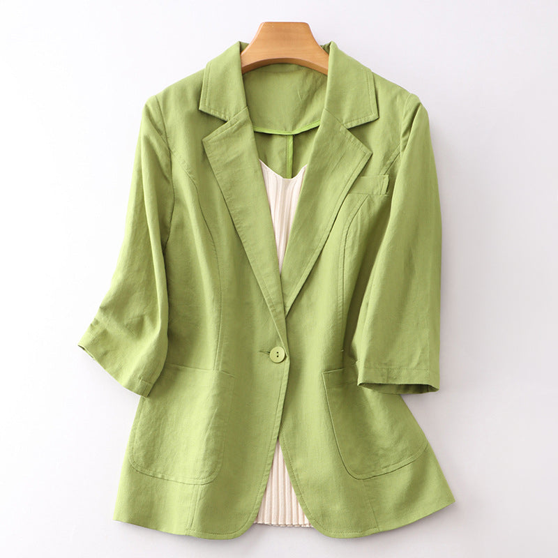 Linen Blazer for Effortless Style Green