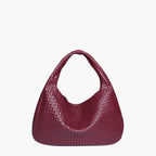 Chic Vegan Leather Hobo Bag Wine red