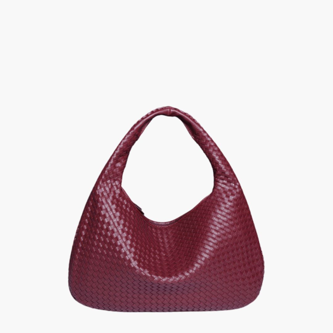 Chic Vegan Leather Hobo Bag Wine red