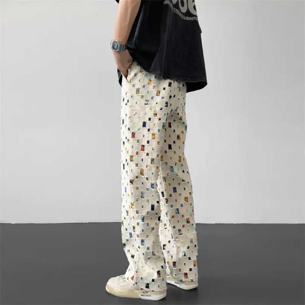 Geometric Patchwork Pants for Stylish Comfort