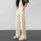 Geometric Patchwork Pants for Stylish Comfort White