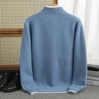 Half-Zip Textured Knit Sweater for Men