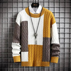 Regal Weave Knit Sweater Saffron Elegance