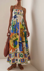 Women's Breezy Art-Inspired Linen Summer Dress