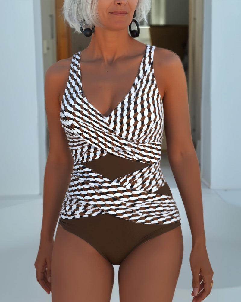 Ashley | Women's Swimsuit with Cross Over Design for Casual Wear-MODAUTLET