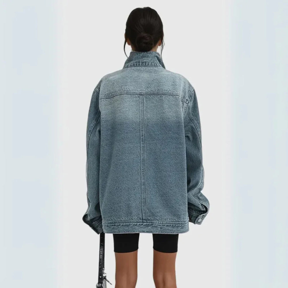 Asymmetrical Denim Jacket for a Trendy Look