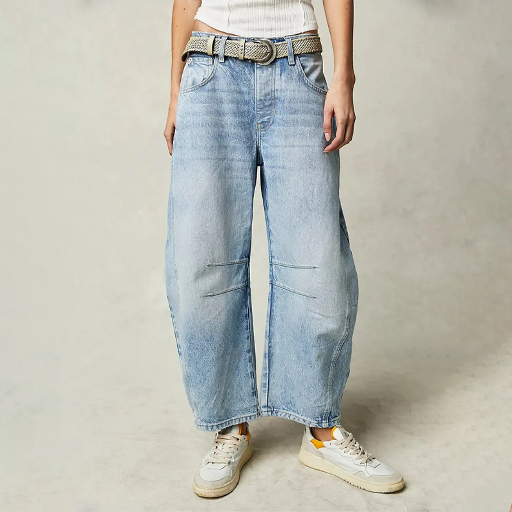 Mid Waist Wide-Leg Comfort Jeans for Ultimate Style Light Blue