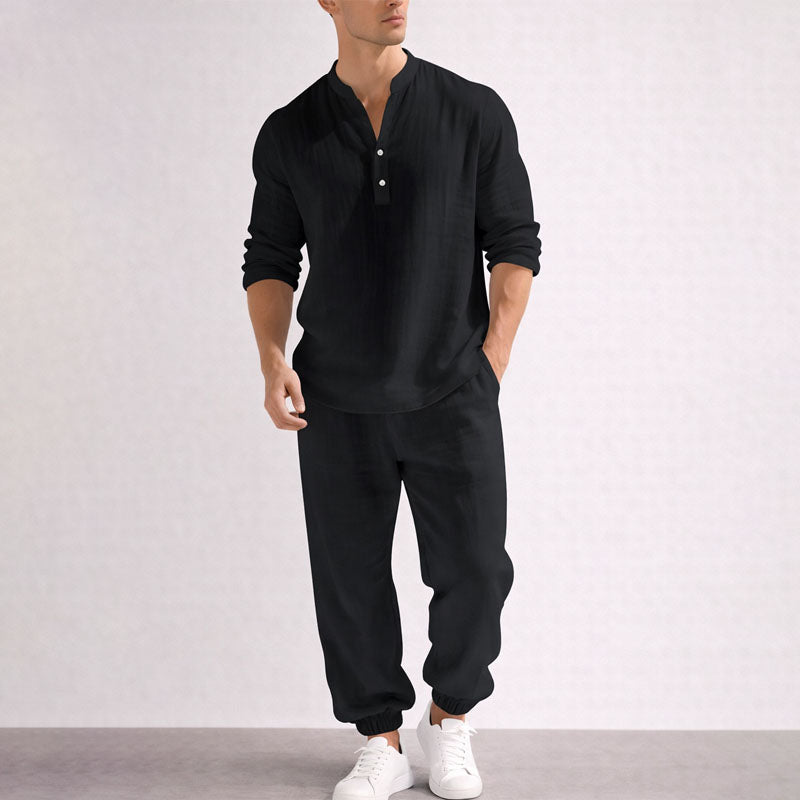 Austin | Men's Relaxed Textured Two-Piece Outfit-MODAUTLET