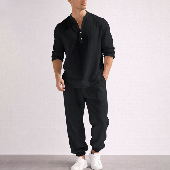Austin | Men's Relaxed Textured Two-Piece Outfit-MODAUTLET